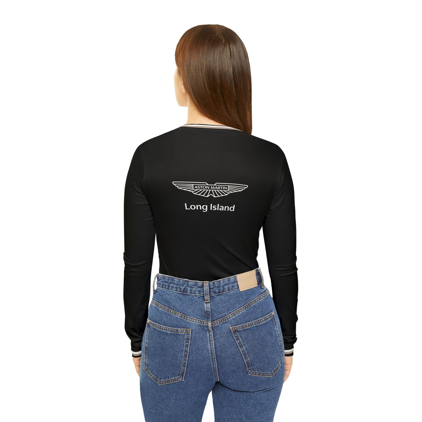 Aston Martin Long Island Long Sleeve V-Neck Shirt Performance Top for Women