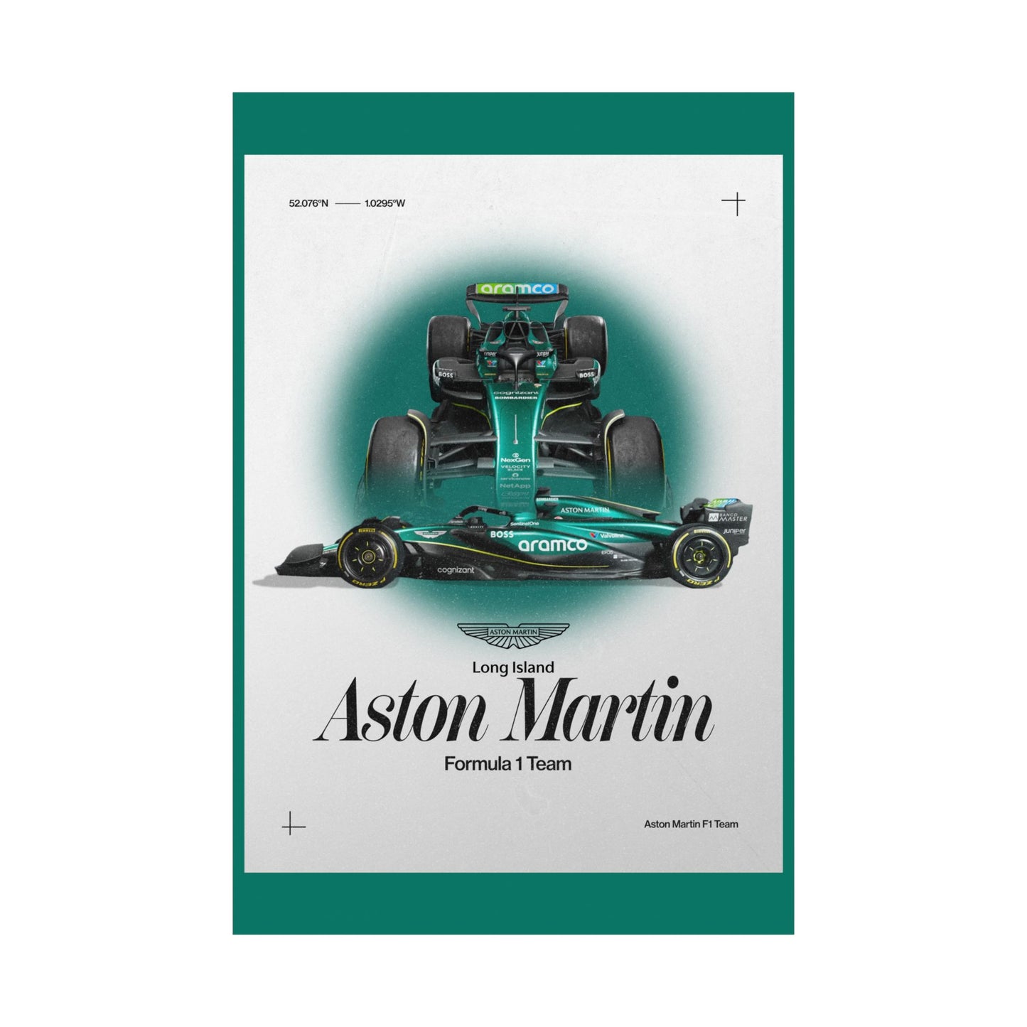 Aston Martin Long Island F1 inspired Satin Poster Home Decor for F1 Fans