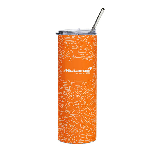 McLaren Long Island F1 Race Track O Skinny Tumbler with Straw 20oz - Sleek Travel Mug for Car Enthusiasts