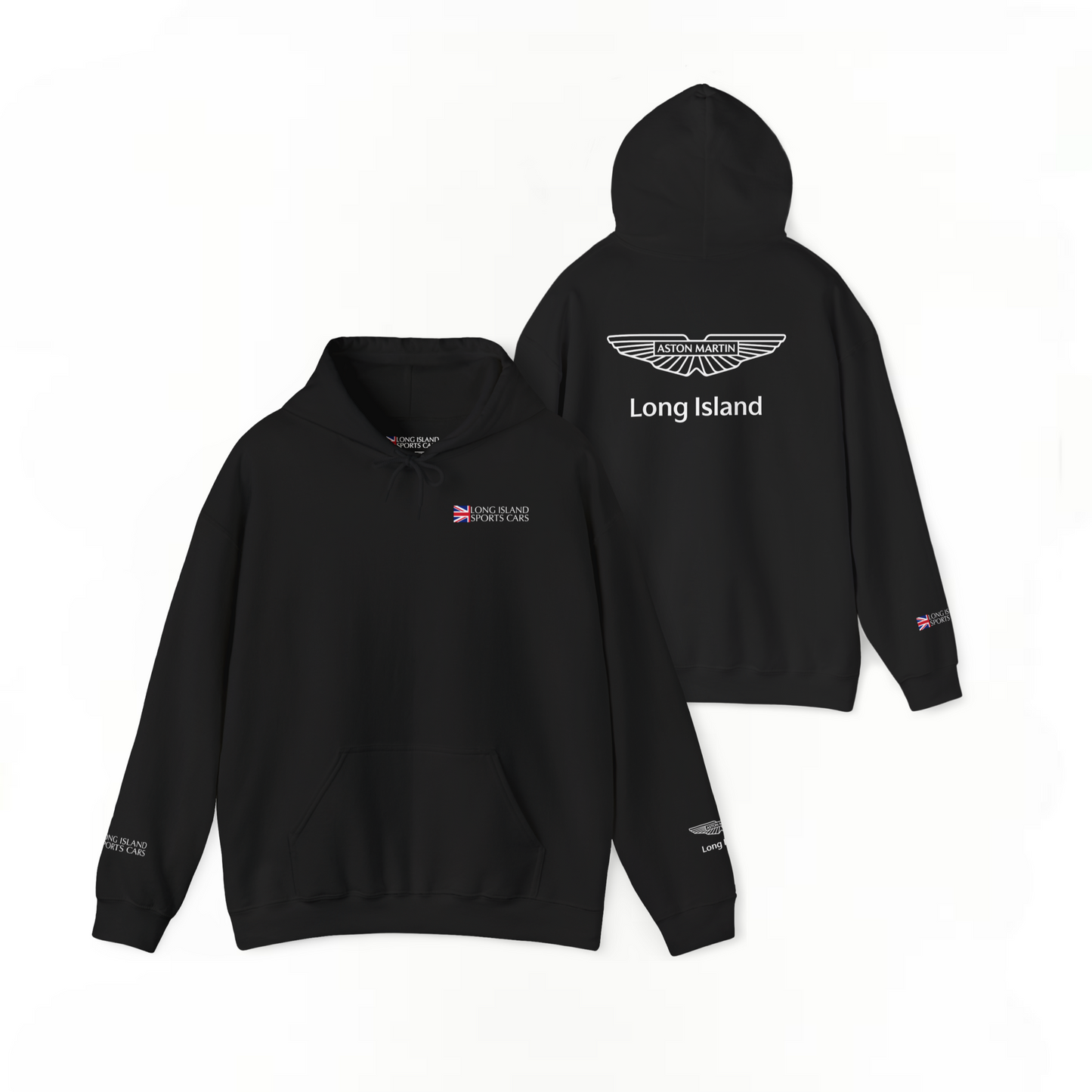 Long Island Sports Cars|Aston Martin Long Island Fleece Hoodie for Car Enthusiasts