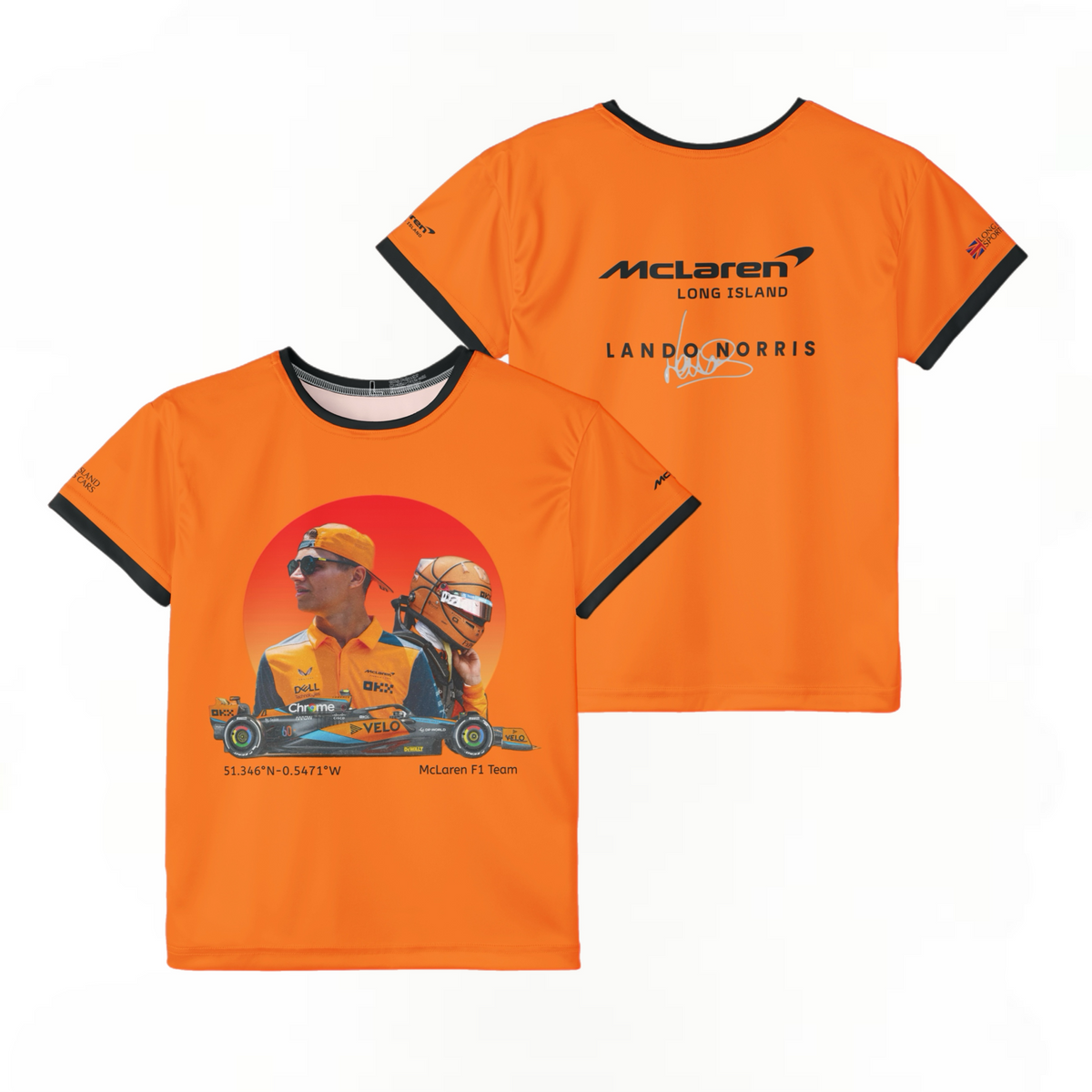 Kids Sports Jersey - Lando Norris Formula 1 inspired Design for Young Speed Enthusiasts
