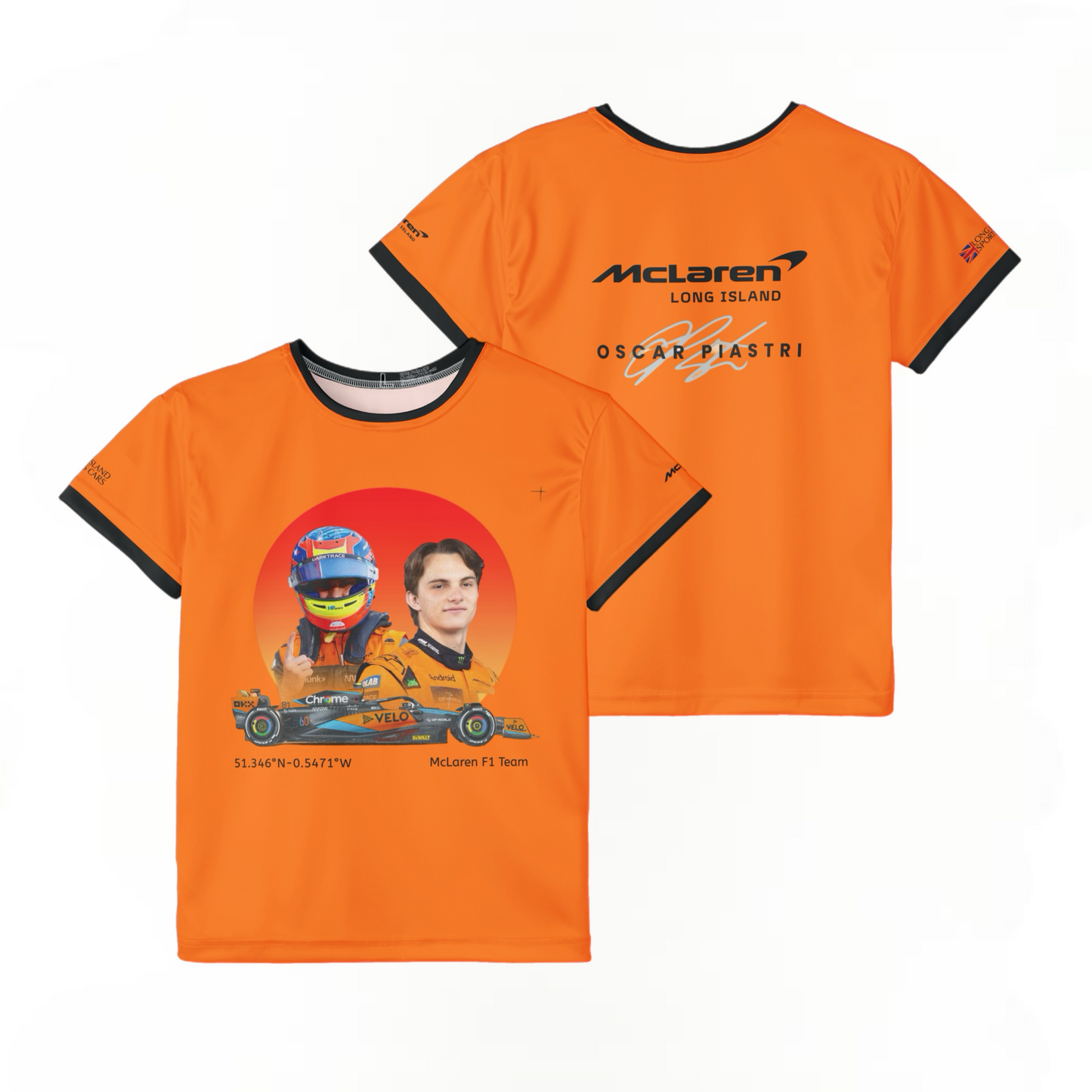 Kids Sports Jersey - Oscar Piastri Formula 1 inspired Design for Young Speed Enthusiasts