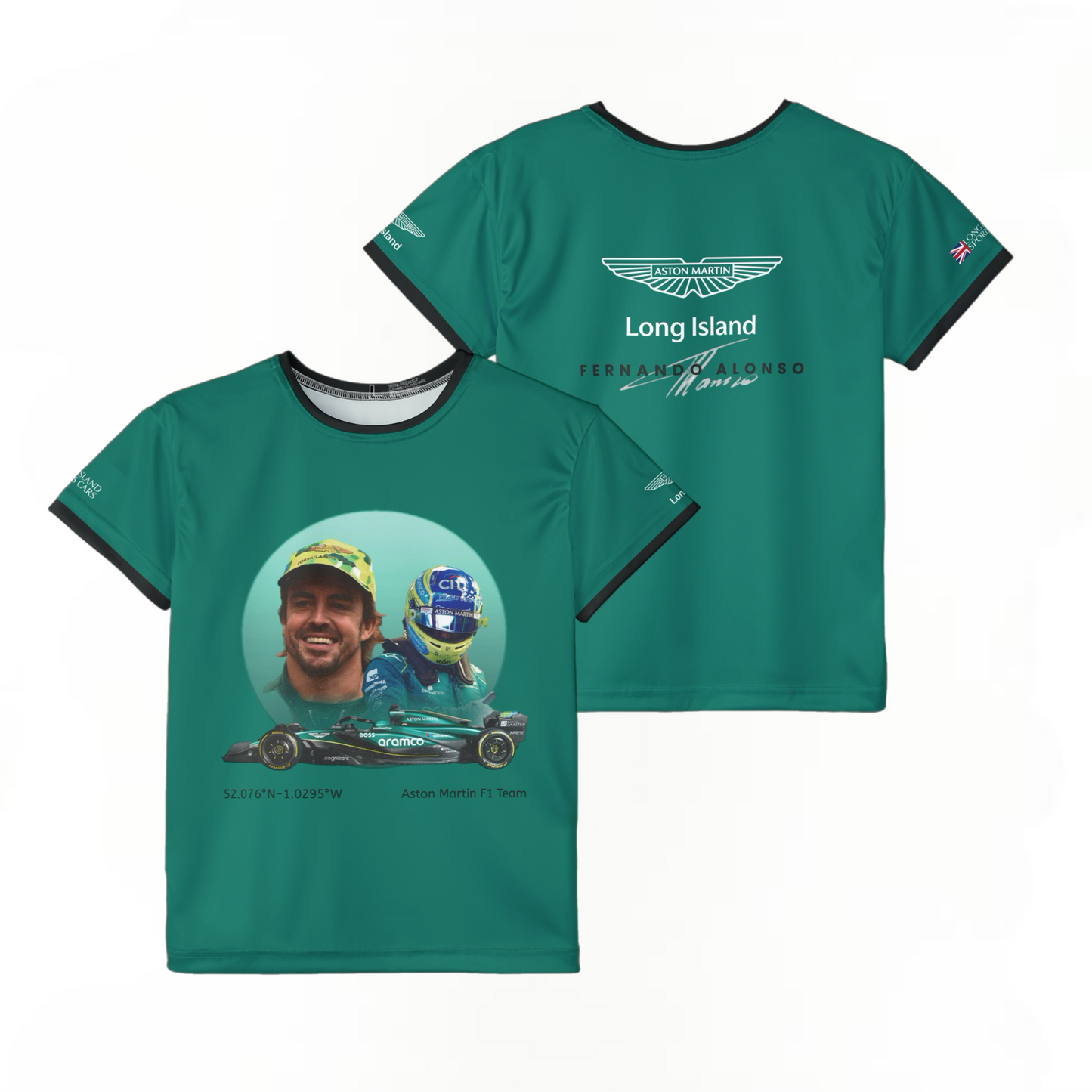 Kids Sports Jersey -Fernando Alonso Formula 1 inspired Design for Young Speed Enthusiasts