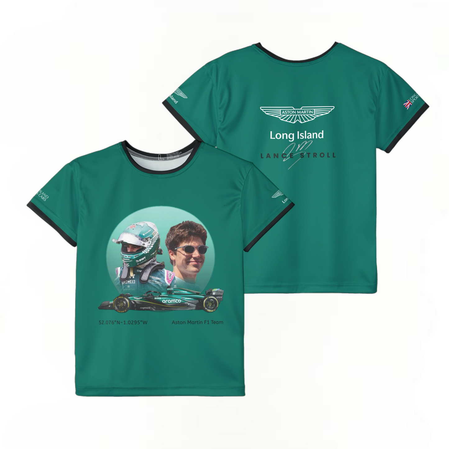 Kids Sports Jersey -Lance Stroll Formula 1 inspired Design for Young Speed Enthusiasts