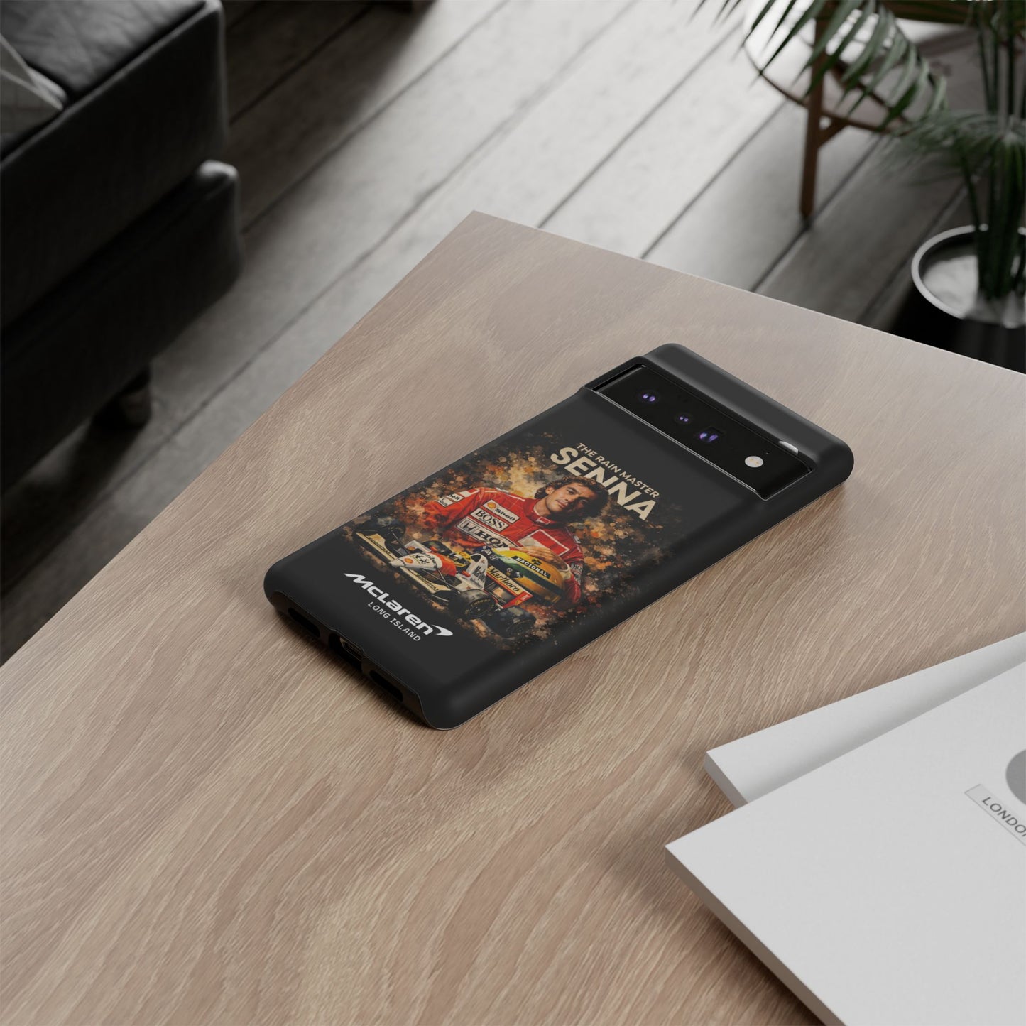 McLaren Long Island “The Rain Master” Ayrton Senna Inspired Impact-Resistant Phone Case | Durable Protection for Car Enthusiasts