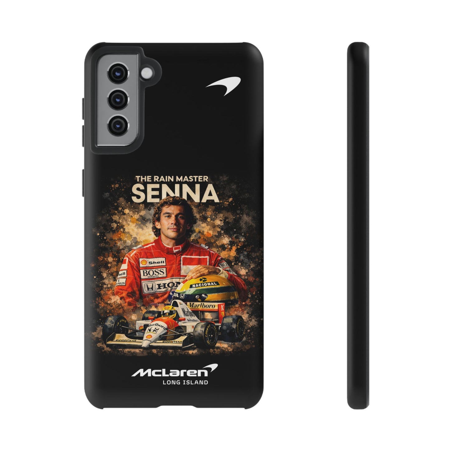 McLaren Long Island “The Rain Master” Ayrton Senna Inspired Impact-Resistant Phone Case | Durable Protection for Car Enthusiasts