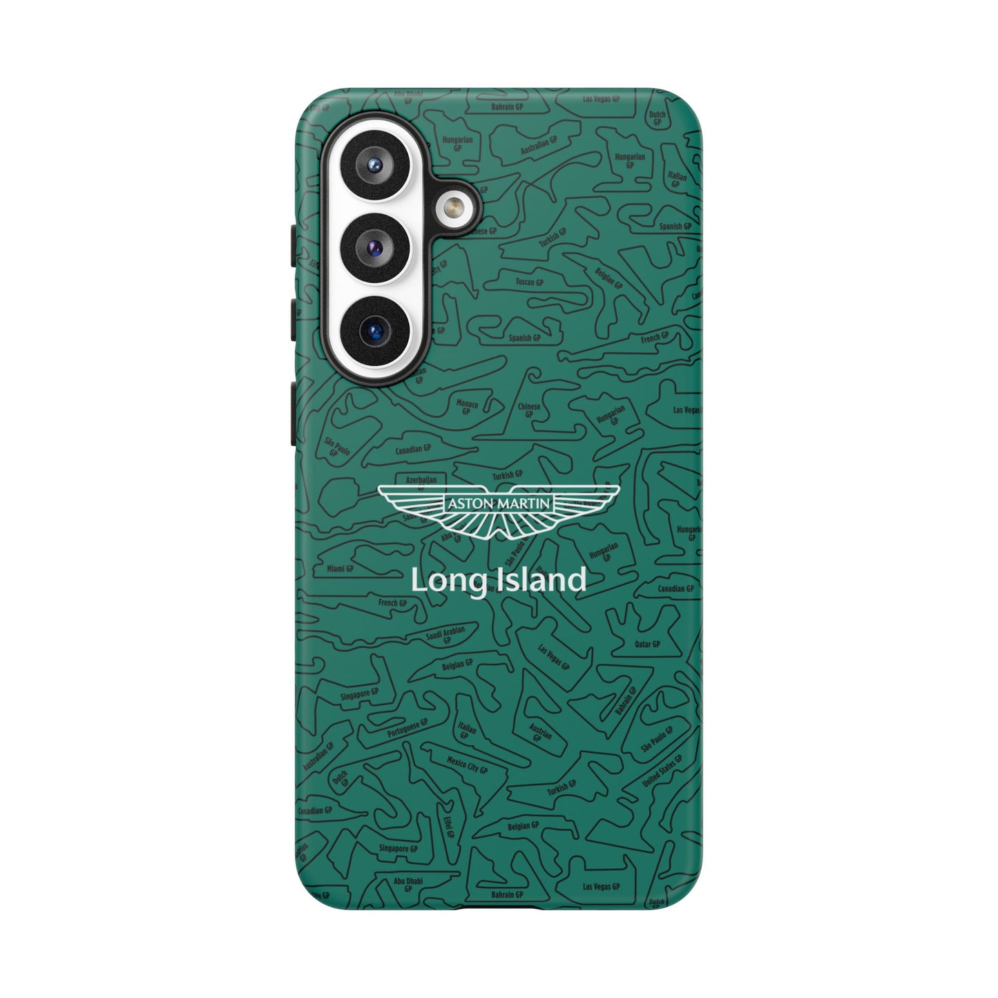 Aston Martin Long Island F1 race Track Inspired Impact-Resistant Phone Case