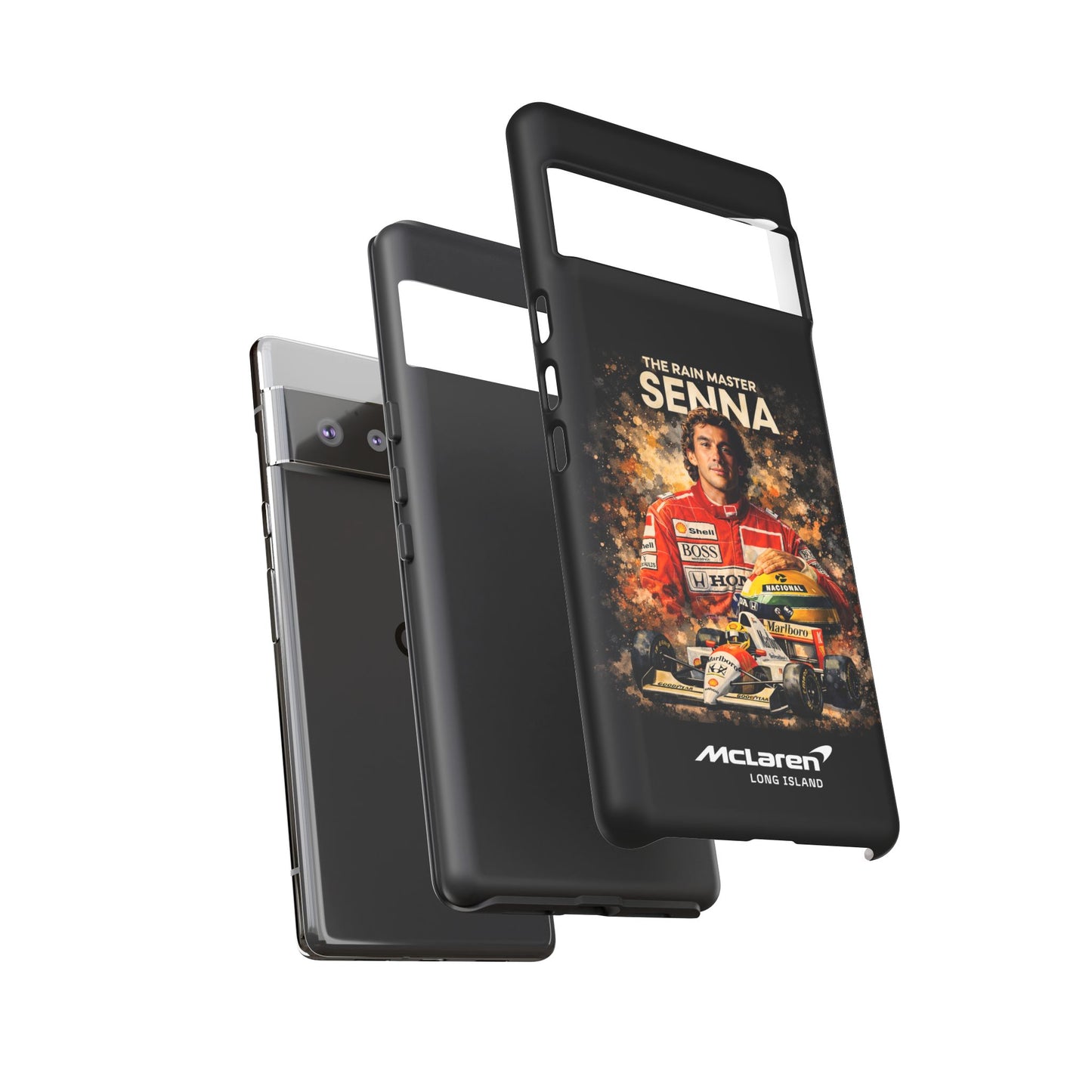 McLaren Long Island “The Rain Master” Ayrton Senna Inspired Impact-Resistant Phone Case | Durable Protection for Car Enthusiasts