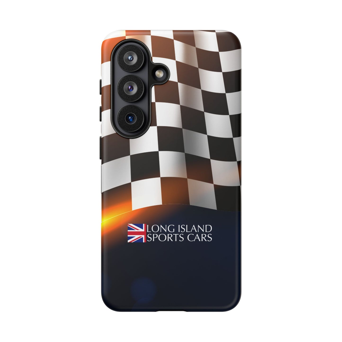 Long Island Sports Cars F1 Checkered Flag Impact-Resistant Phone Case | Durable Protection for Car Enthusiasts