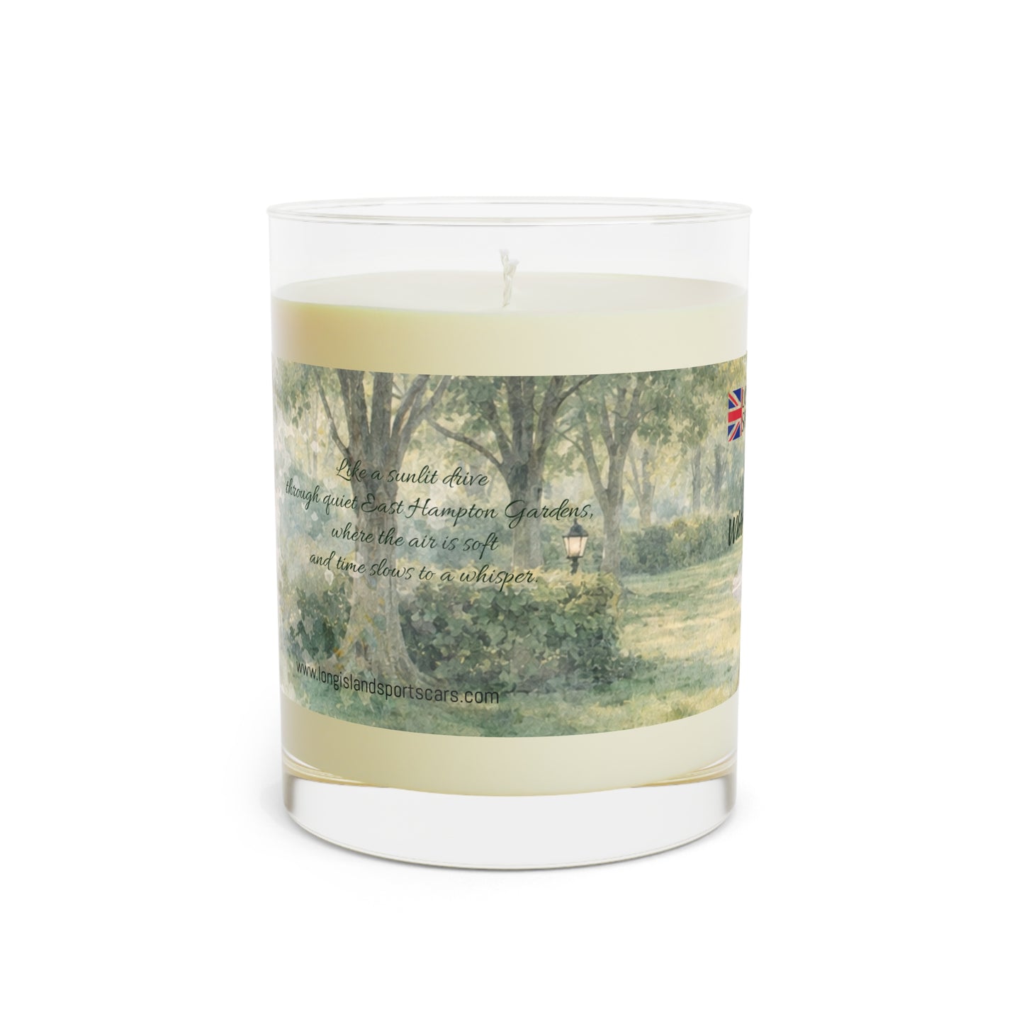 Long Island Sports Cars Scented Candle — White Tea + Fig  11oz Glass Jar
