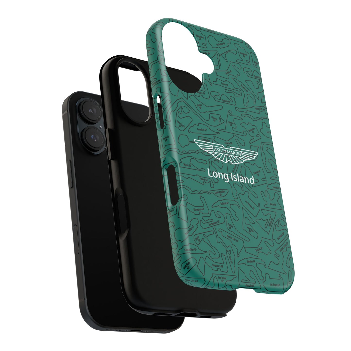 Aston Martin Long Island F1 race Track Inspired Impact-Resistant Phone Case