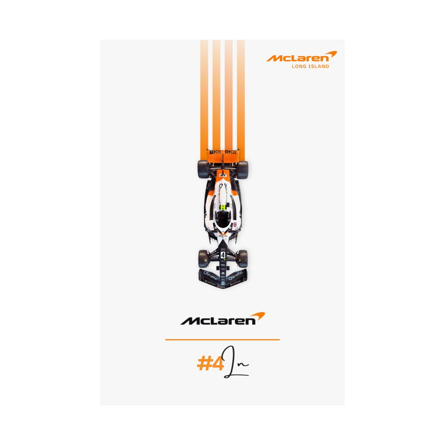 McLaren Long island F1 inspired Satin Poster Lando Norris Home Decor for F1 Fans