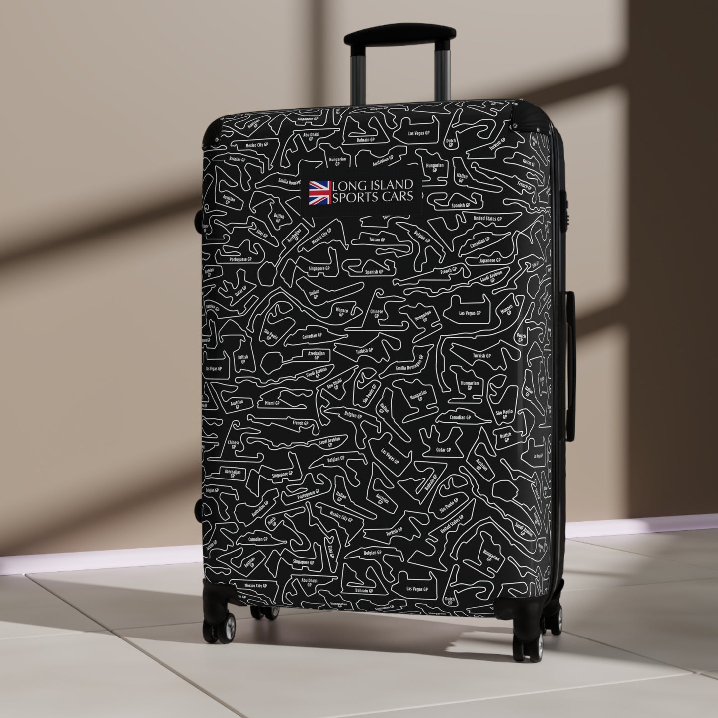 Long Island Sports True Black Cars F1 Racetrack Suitcase