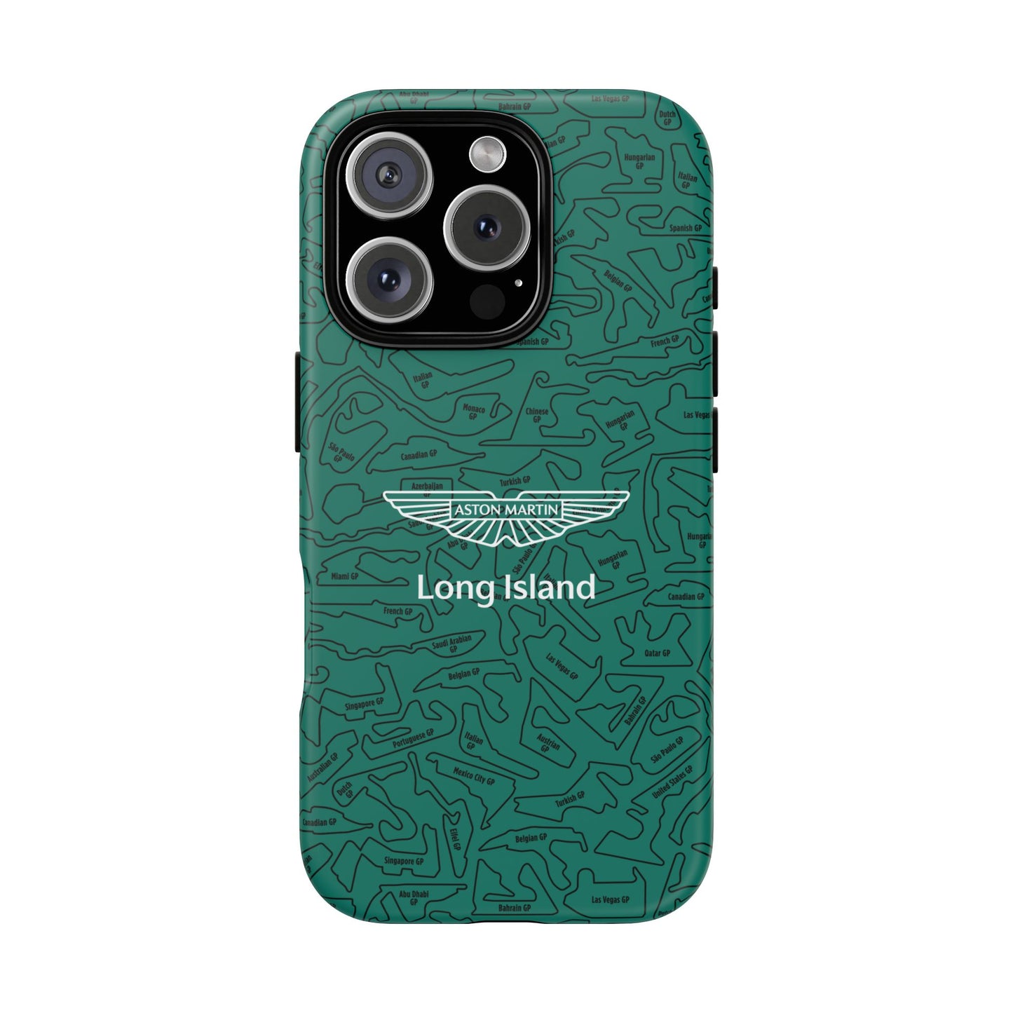 Aston Martin Long Island F1 race Track Inspired Impact-Resistant Phone Case