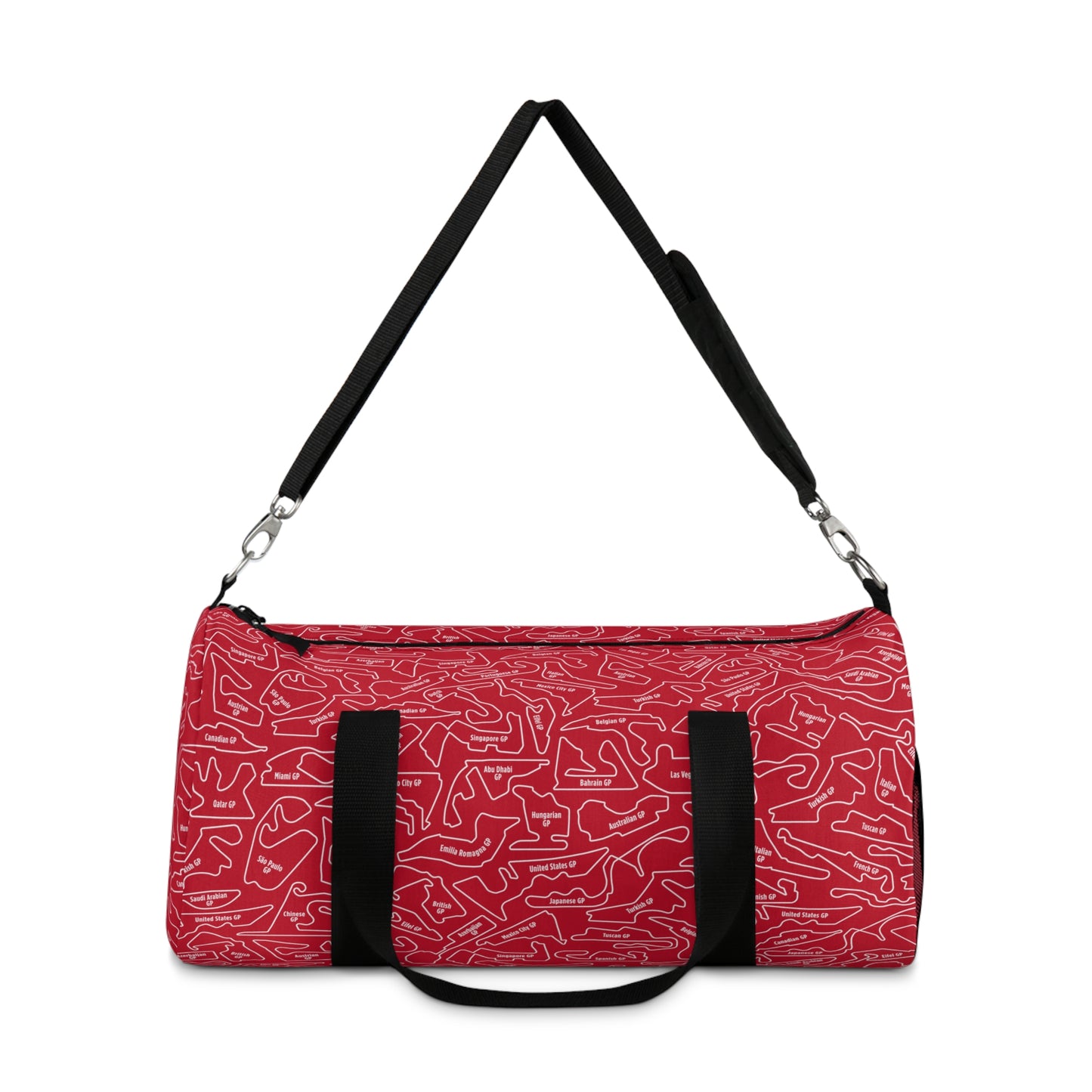 Long Island Sports Cars F1 Racetrack Vibrant Red Travel Duffel Bag