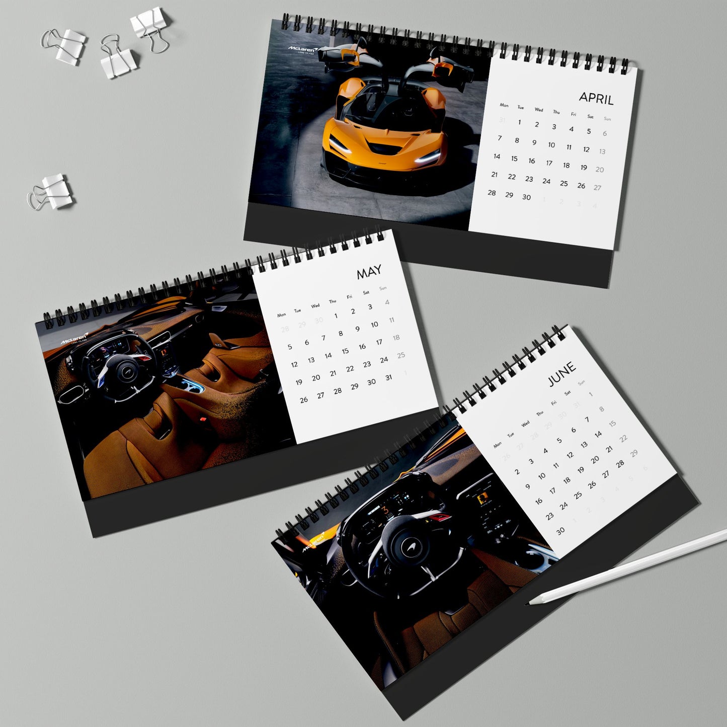 Automotive Desk Calendar 2025 - McLaren Long Island W1