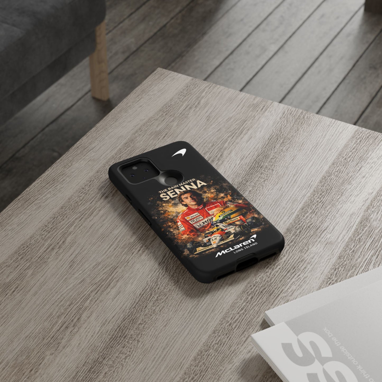 McLaren Long Island “The Rain Master” Ayrton Senna Inspired Impact-Resistant Phone Case | Durable Protection for Car Enthusiasts