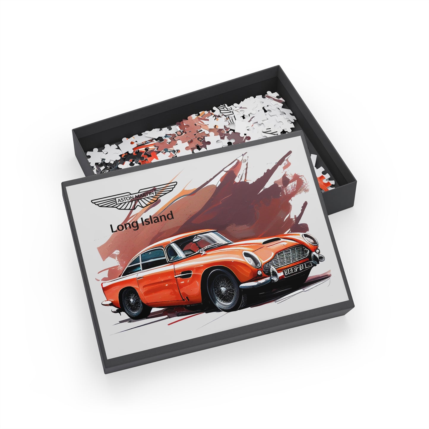 Aston Martin Long Island  DB5 Inspired Puzzle - 96, 252, 500, 1000-Piece Options - Perfect Gift for Car Lovers & Puzzle Enthusiasts