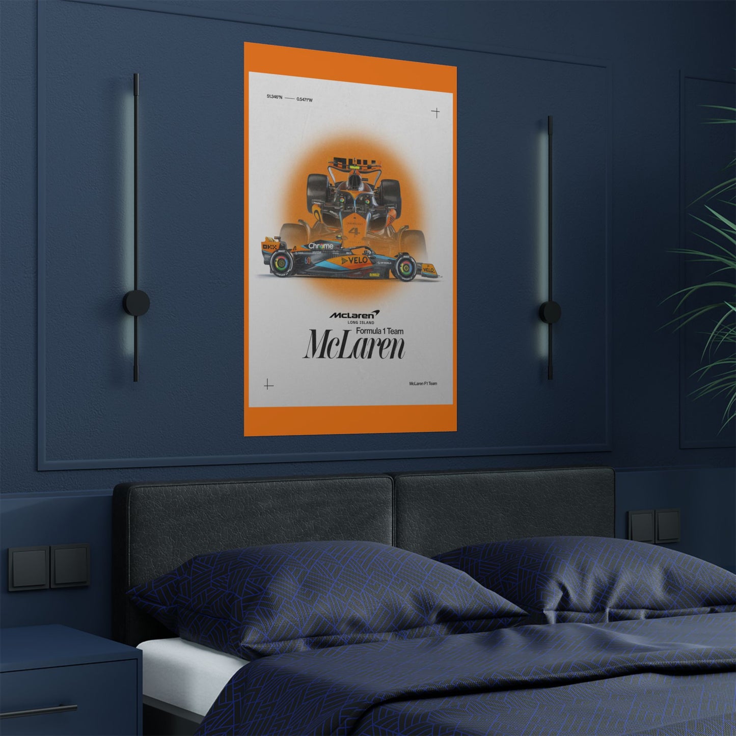 McLaren Long Island F1 inspired Satin Poster Home Decor for F1 Fans