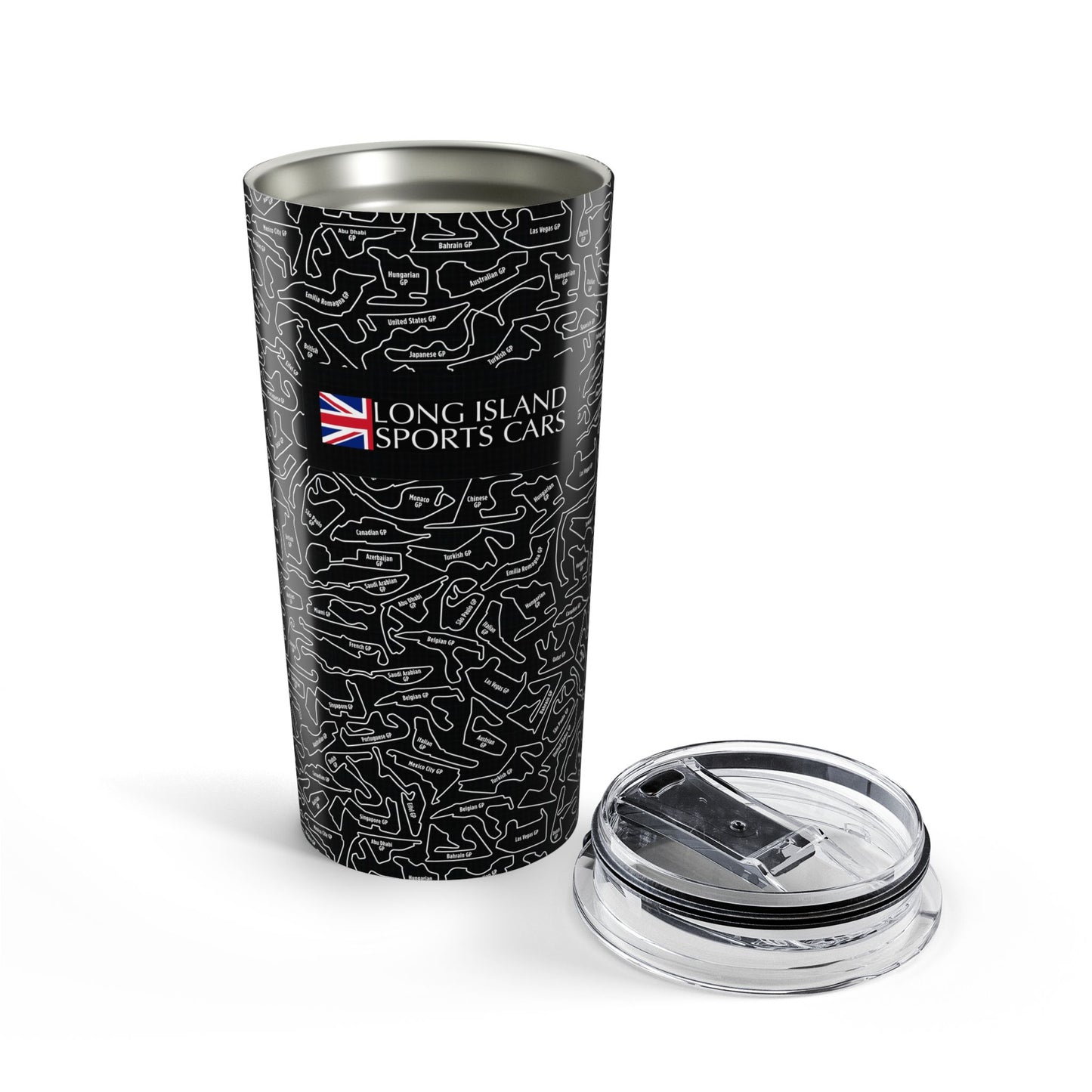 Long Island Sports Cars True Black  F1 Racetrack 20oz Tumbler