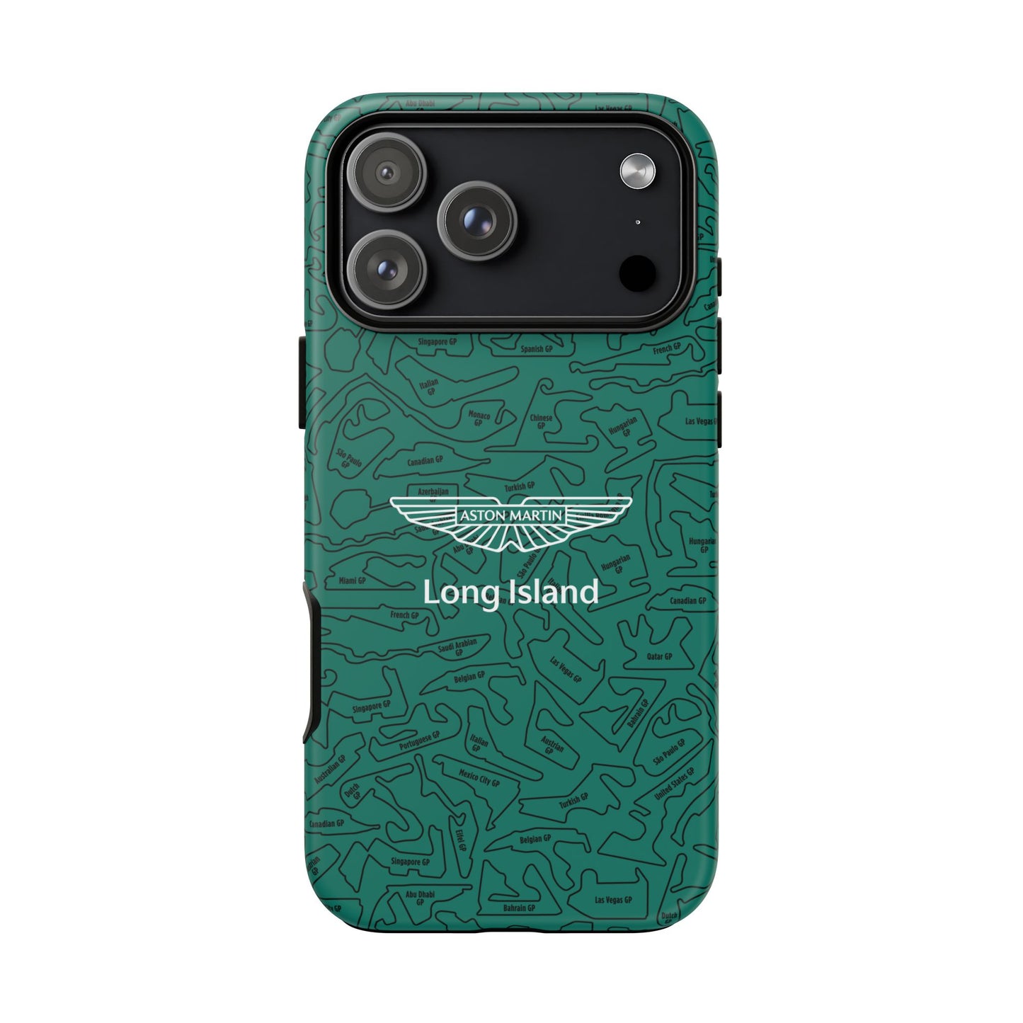 Aston Martin Long Island F1 race Track Inspired Impact-Resistant Phone Case
