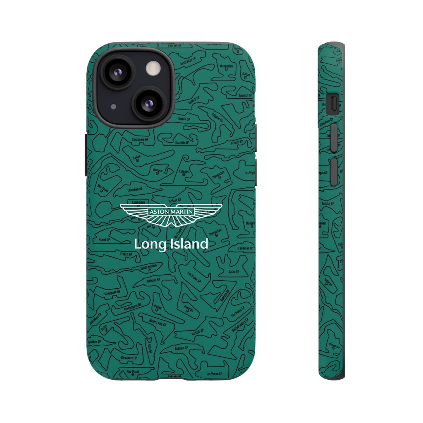 Aston Martin Long Island F1 race Track Inspired Impact-Resistant Phone Case