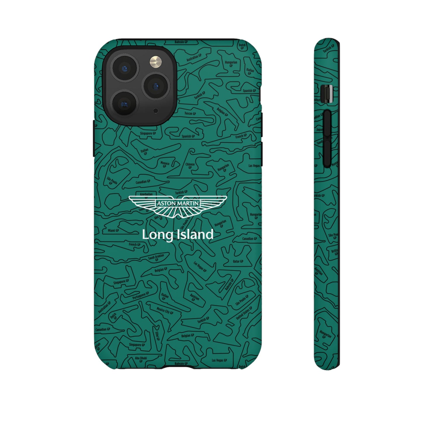 Aston Martin Long Island F1 race Track Inspired Impact-Resistant Phone Case