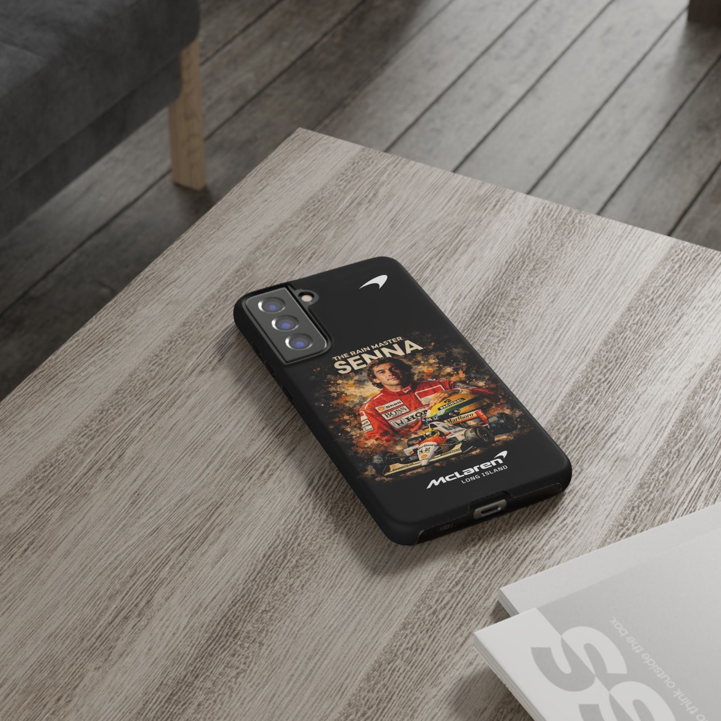 McLaren Long Island “The Rain Master” Ayrton Senna Inspired Impact-Resistant Phone Case | Durable Protection for Car Enthusiasts