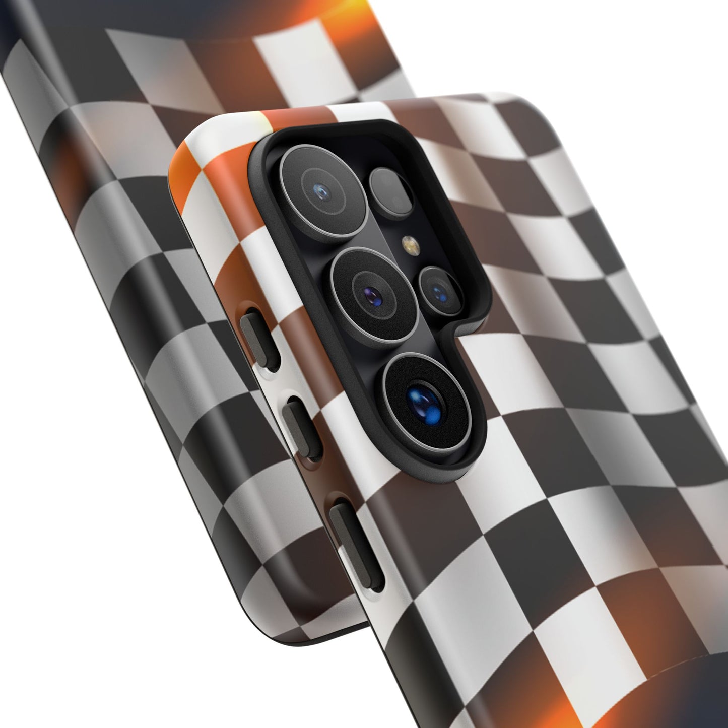 McLaren Long Island F1 Checkered Flag Impact-Resistant Phone Case | Durable Protection for Car Enthusiasts