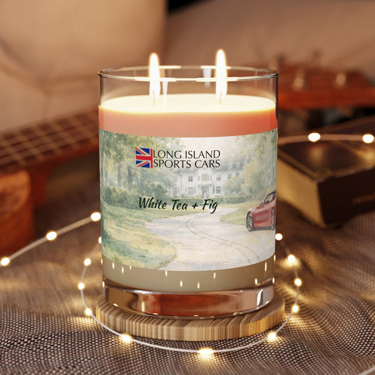 Long Island Sports Cars Scented Candle — White Tea + Fig  11oz Glass Jar