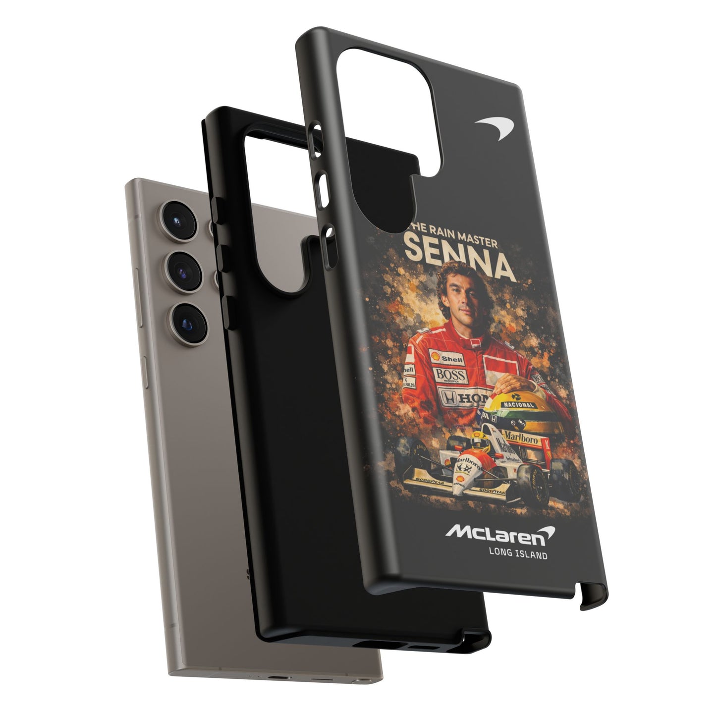 McLaren Long Island “The Rain Master” Ayrton Senna Inspired Impact-Resistant Phone Case | Durable Protection for Car Enthusiasts