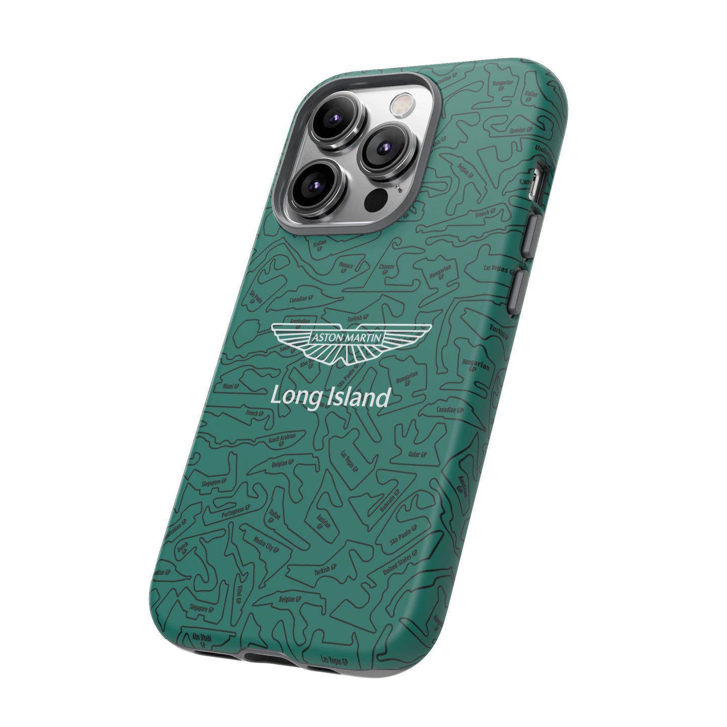 Aston Martin Long Island F1 race Track Inspired Impact-Resistant Phone Case