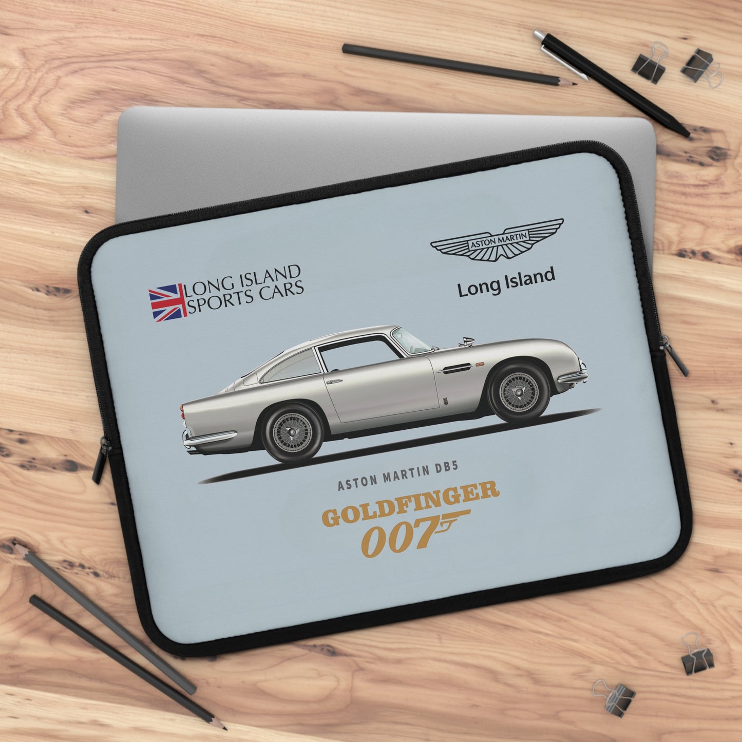 Aston Martin Long Island DB5 Goldfinger 007 inspired  Laptop Sleeve