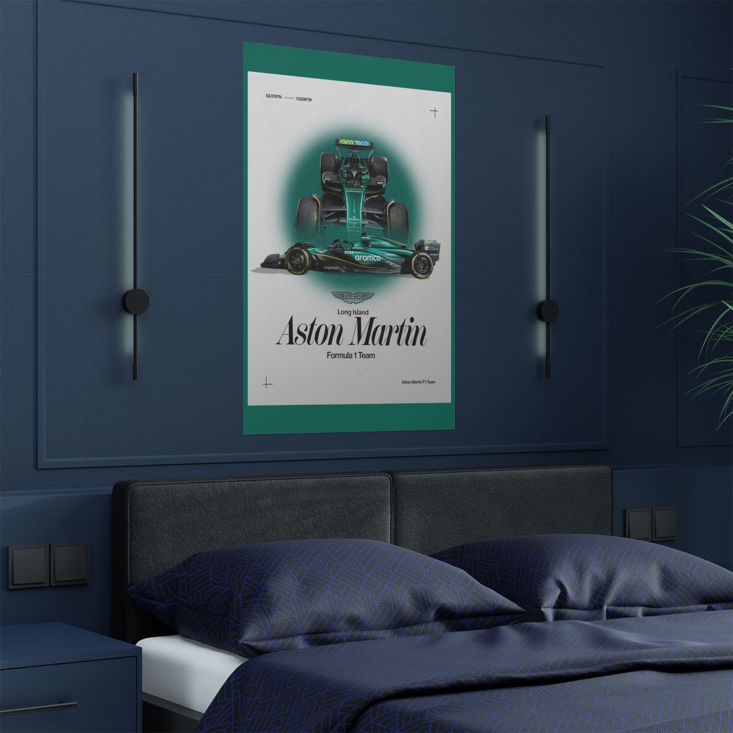 Aston Martin Long Island F1 inspired Satin Poster Home Decor for F1 Fans