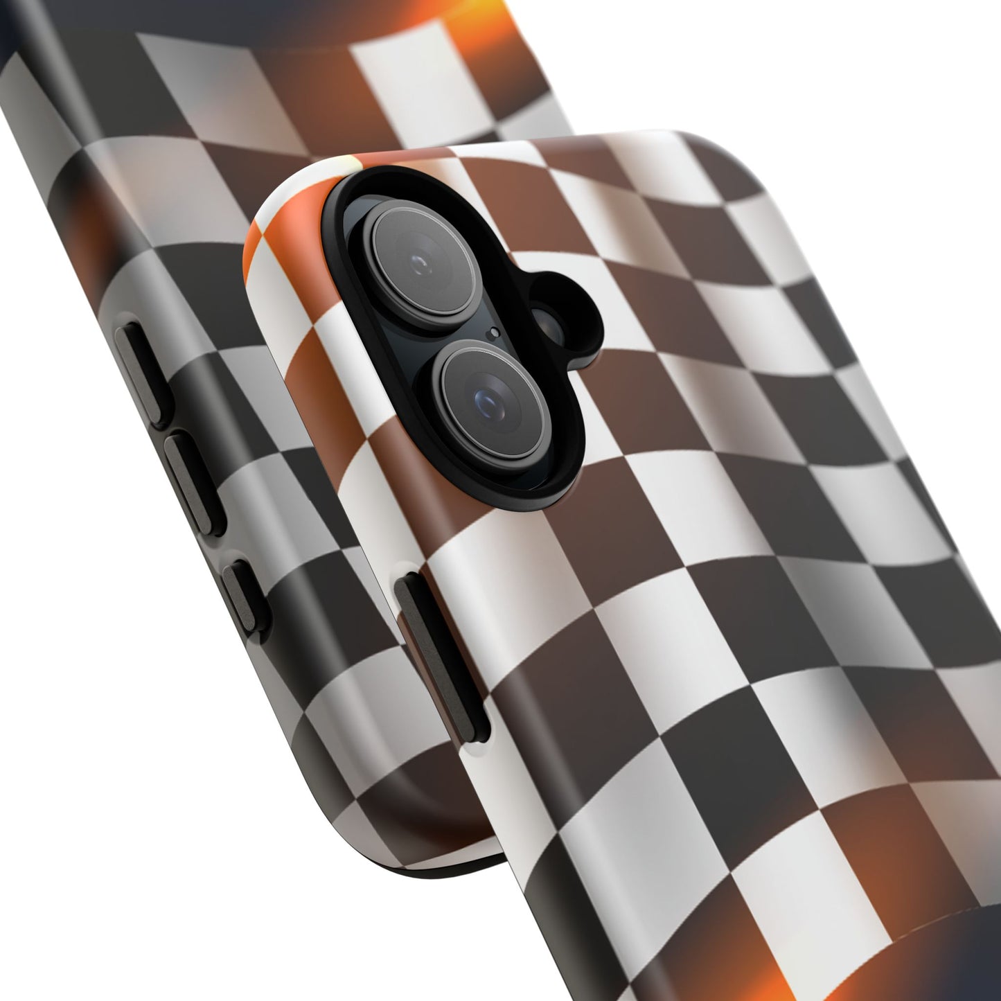 McLaren Long Island F1 Checkered Flag Impact-Resistant Phone Case | Durable Protection for Car Enthusiasts