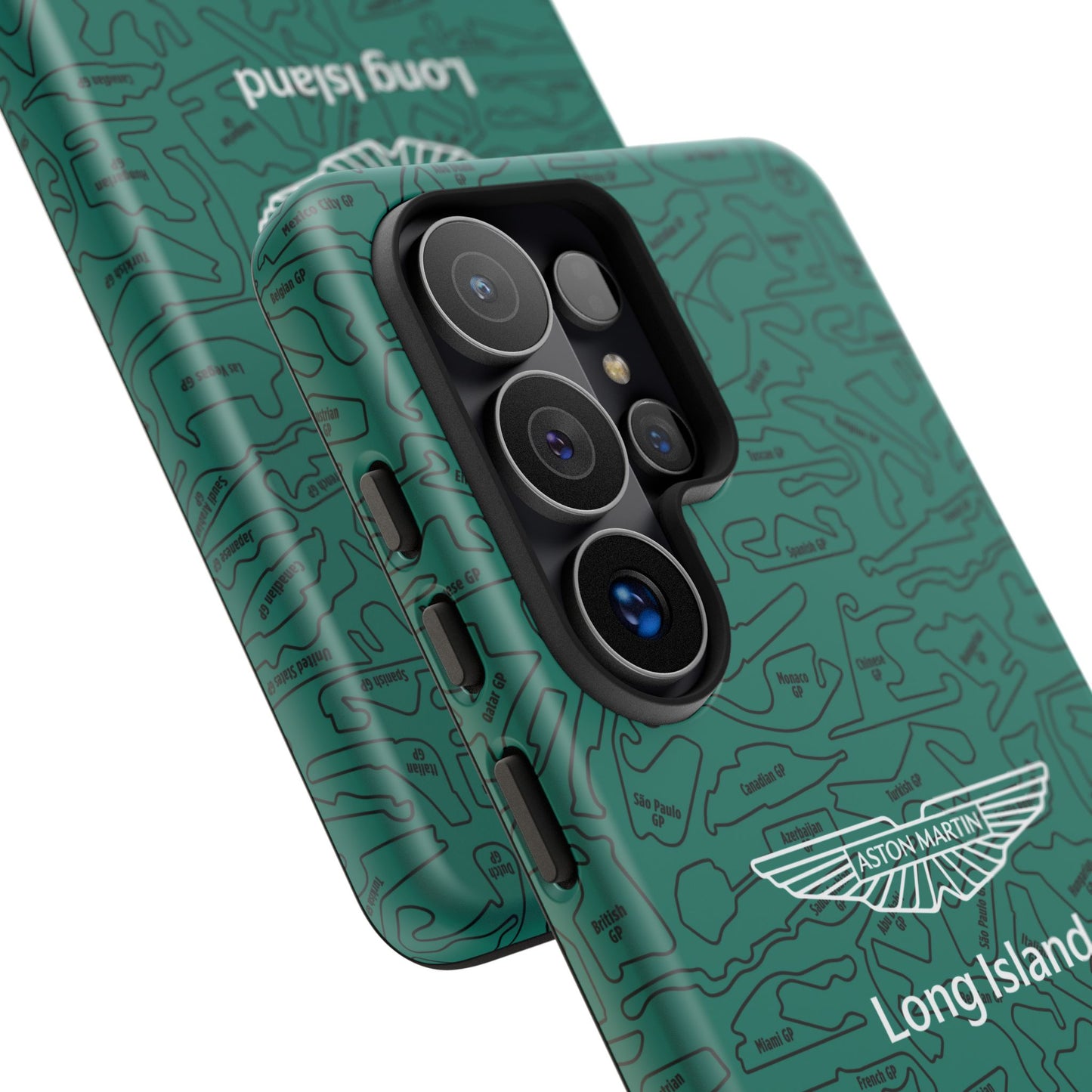 Aston Martin Long Island F1 race Track Inspired Impact-Resistant Phone Case