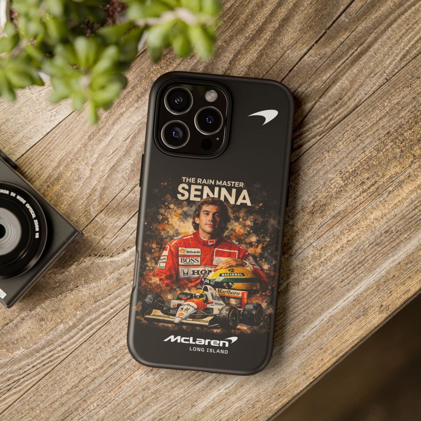 McLaren Long Island “The Rain Master” Ayrton Senna Inspired Impact-Resistant Phone Case | Durable Protection for Car Enthusiasts