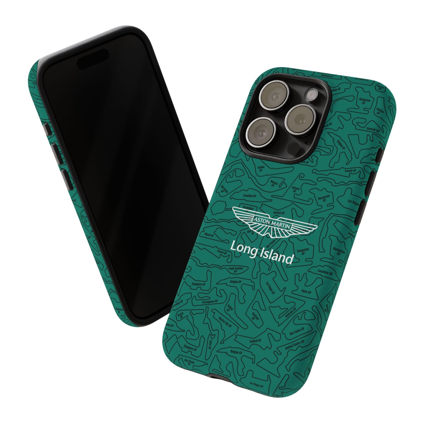 Aston Martin Long Island F1 race Track Inspired Impact-Resistant Phone Case