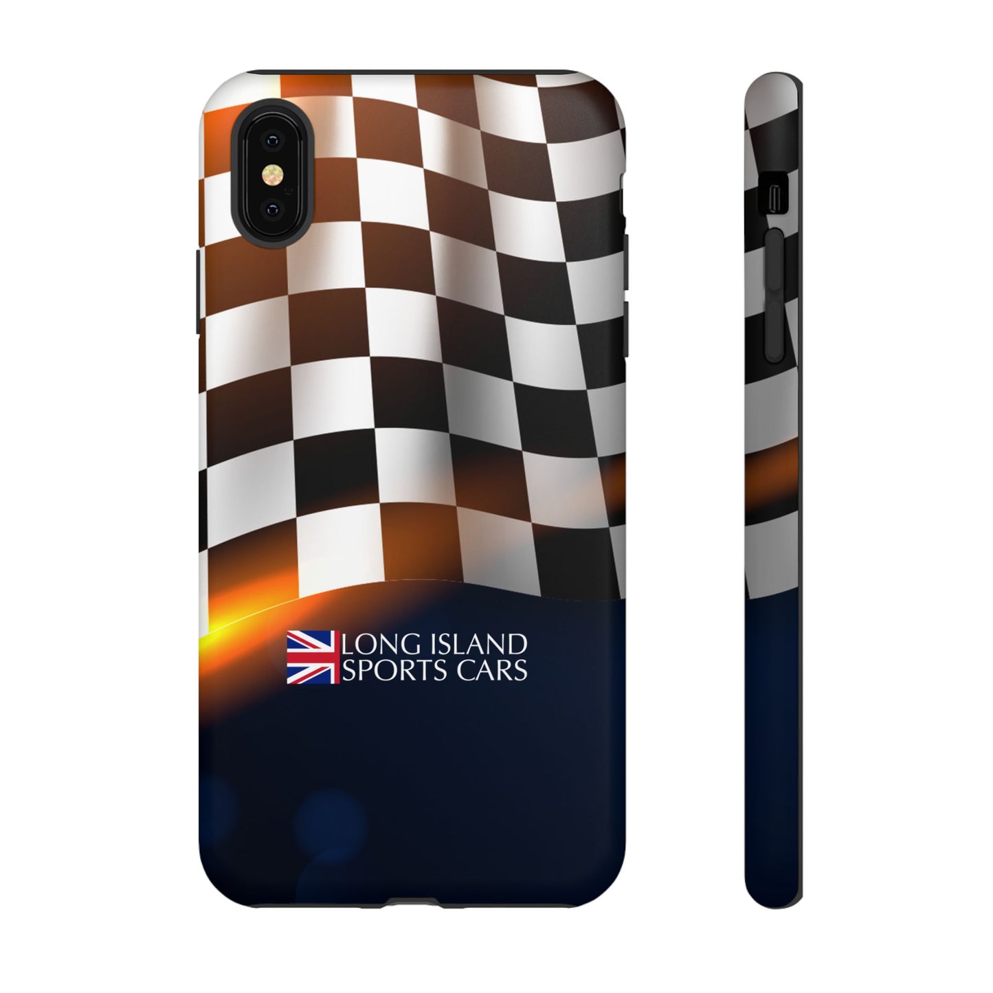 Long Island Sports Cars F1 Checkered Flag Impact-Resistant Phone Case | Durable Protection for Car Enthusiasts