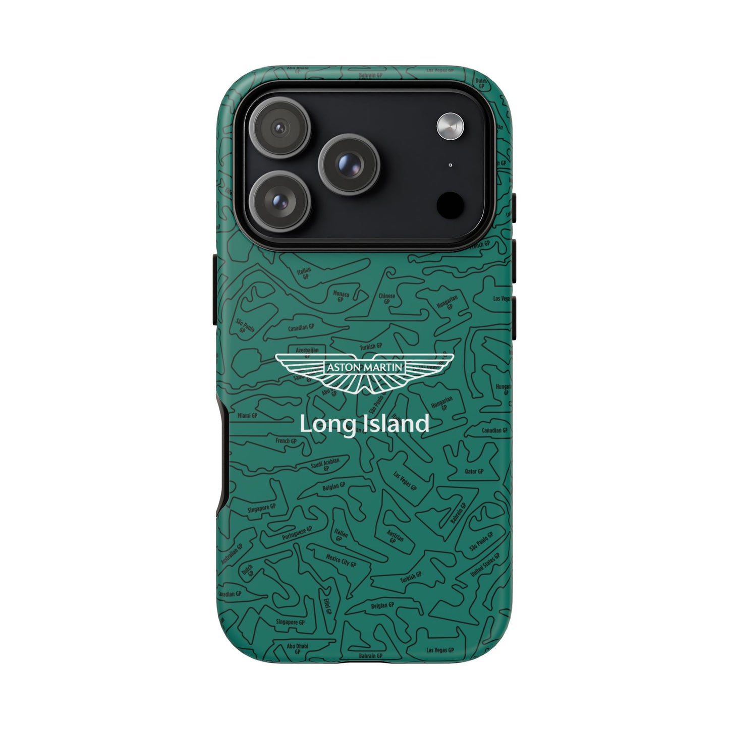 Aston Martin Long Island F1 race Track Inspired Impact-Resistant Phone Case