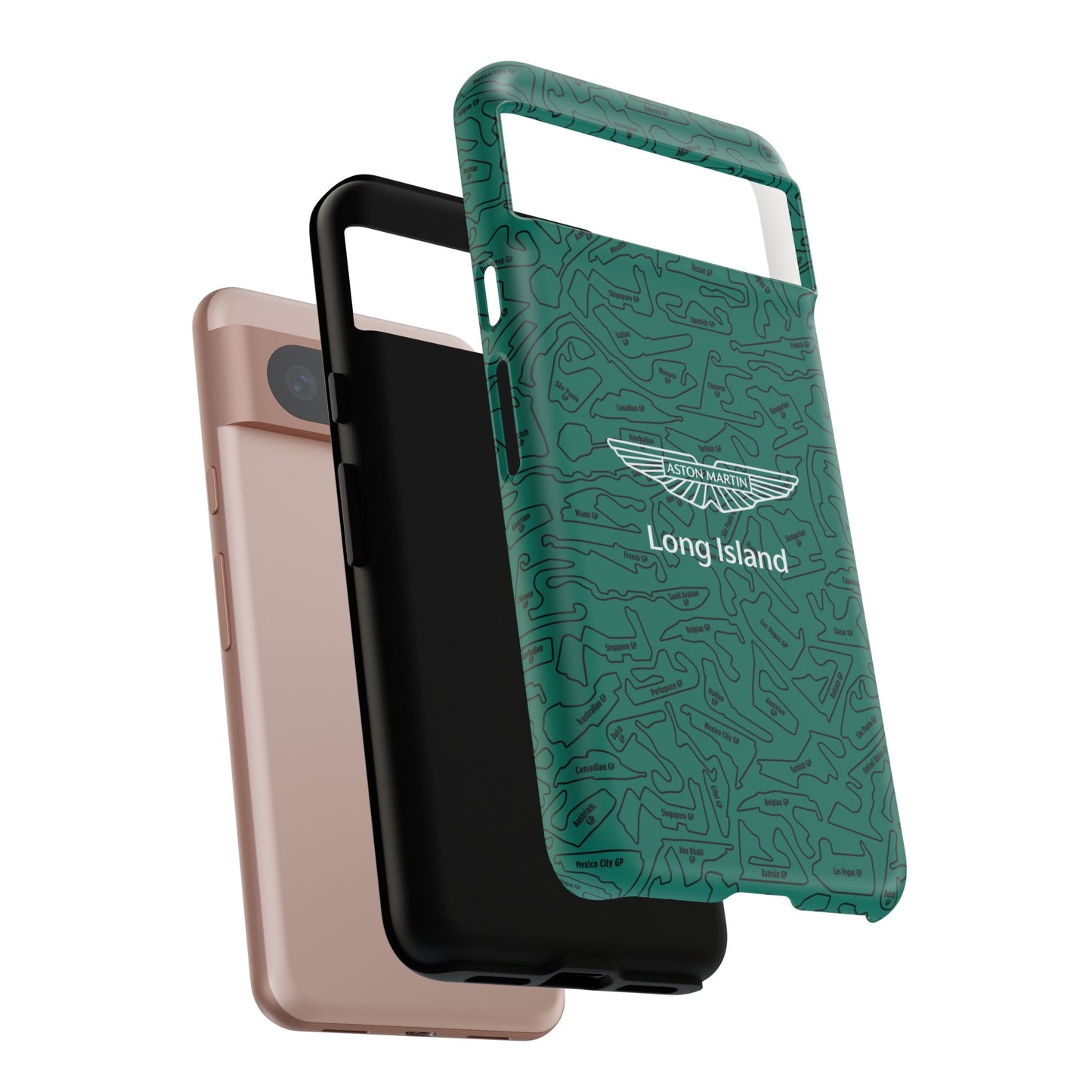 Aston Martin Long Island F1 race Track Inspired Impact-Resistant Phone Case