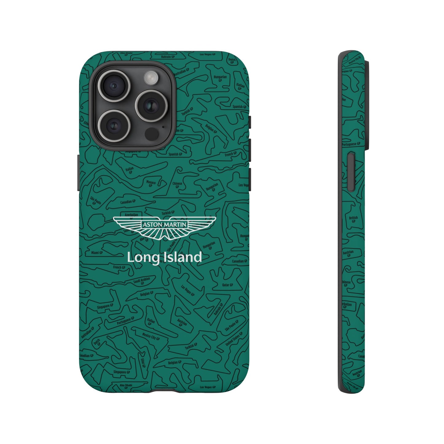 Aston Martin Long Island F1 race Track Inspired Impact-Resistant Phone Case