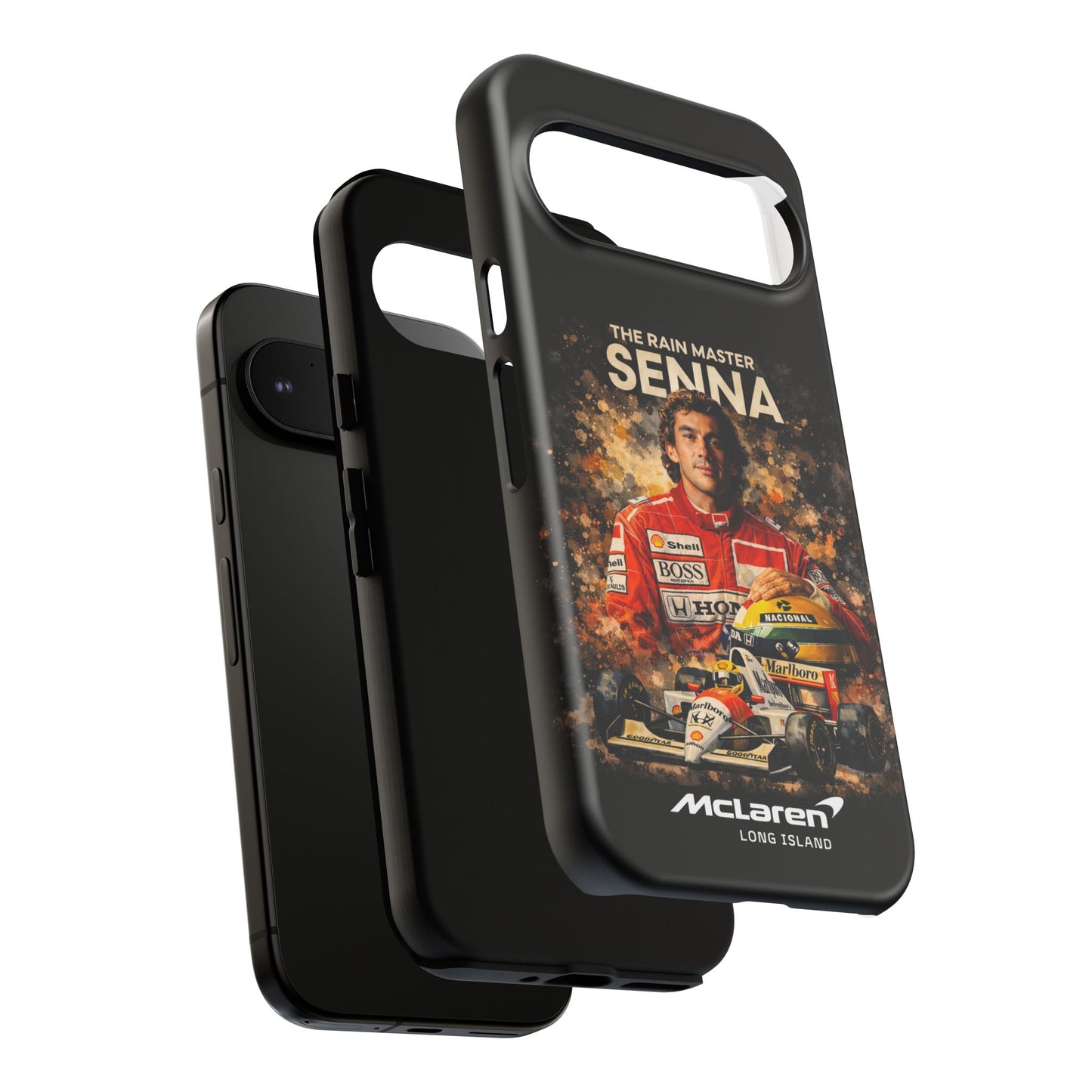 McLaren Long Island “The Rain Master” Ayrton Senna Inspired Impact-Resistant Phone Case | Durable Protection for Car Enthusiasts