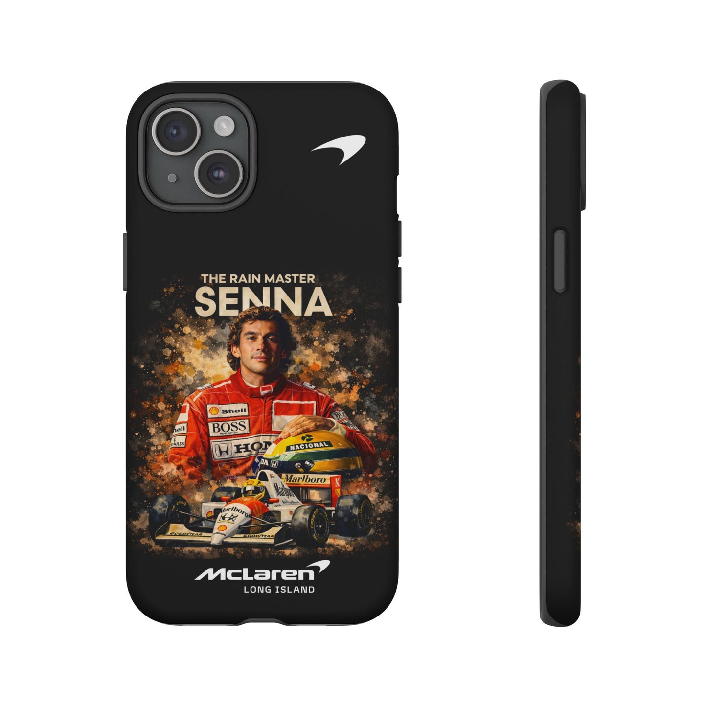 McLaren Long Island “The Rain Master” Ayrton Senna Inspired Impact-Resistant Phone Case | Durable Protection for Car Enthusiasts