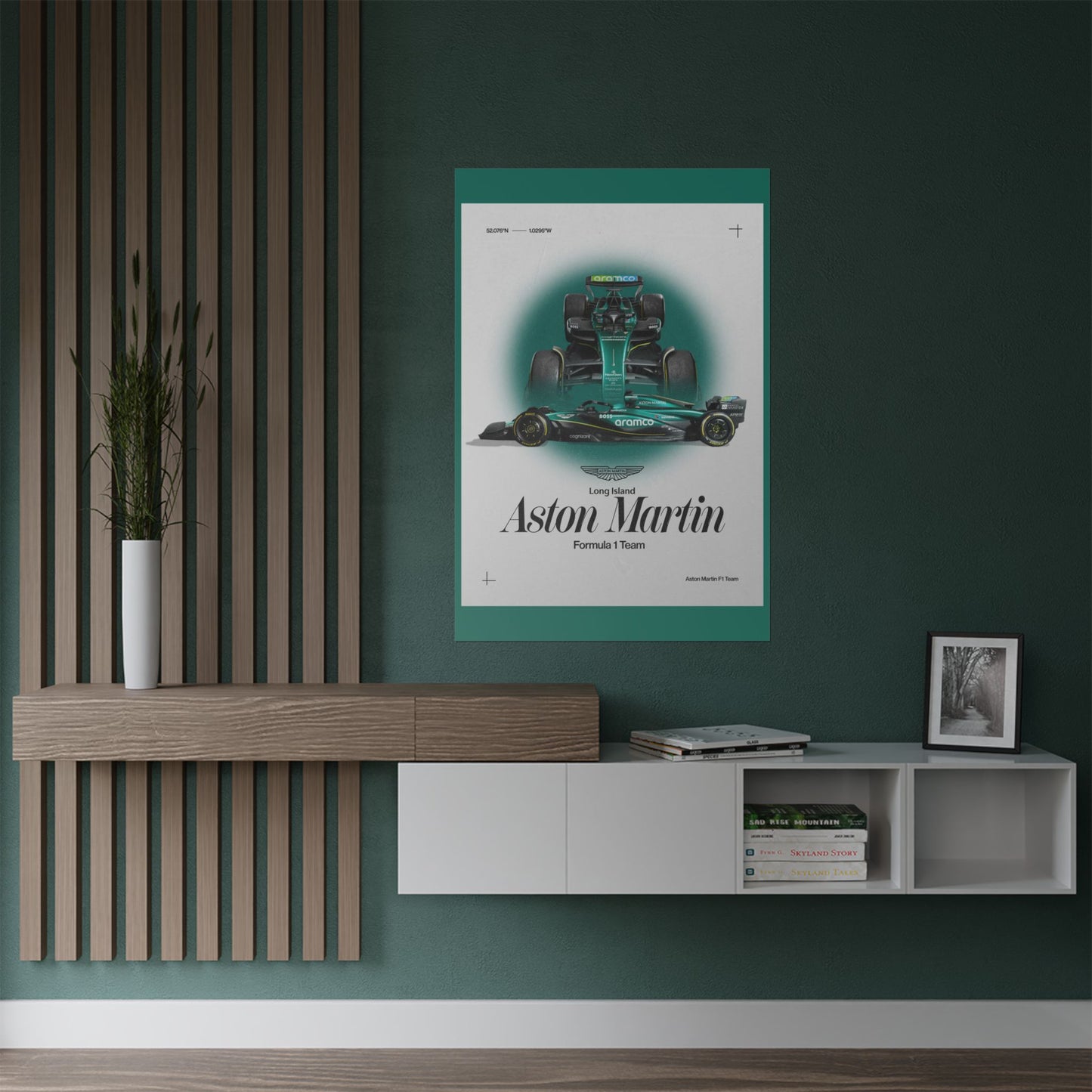Aston Martin Long Island F1 inspired Satin Poster Home Decor for F1 Fans