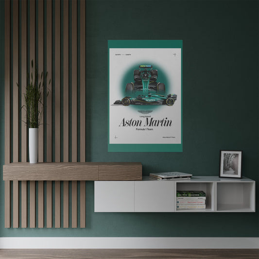 Aston Martin Long Island F1 inspired Satin Poster Home Decor for F1 Fans