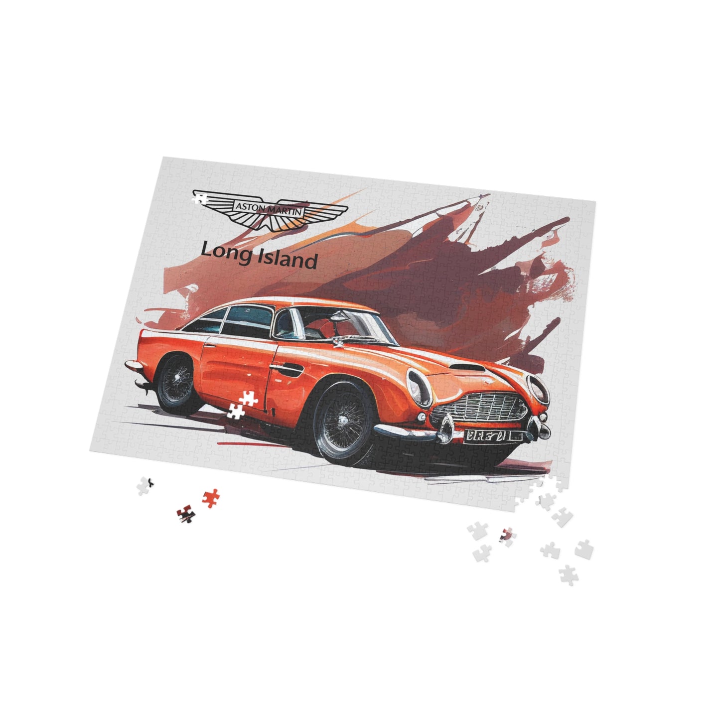 Aston Martin Long Island  DB5 Inspired Puzzle - 96, 252, 500, 1000-Piece Options - Perfect Gift for Car Lovers & Puzzle Enthusiasts