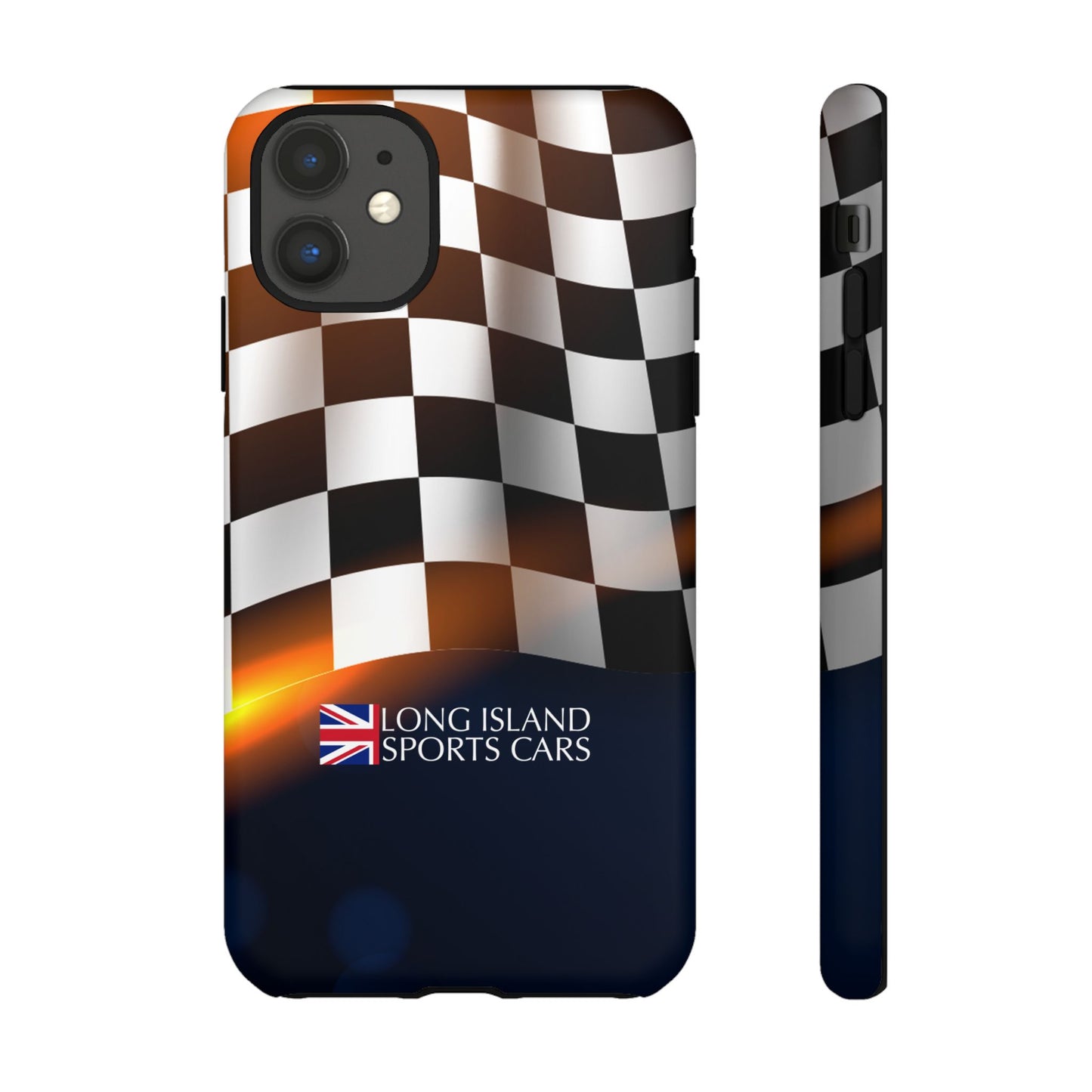 Long Island Sports Cars F1 Checkered Flag Impact-Resistant Phone Case | Durable Protection for Car Enthusiasts