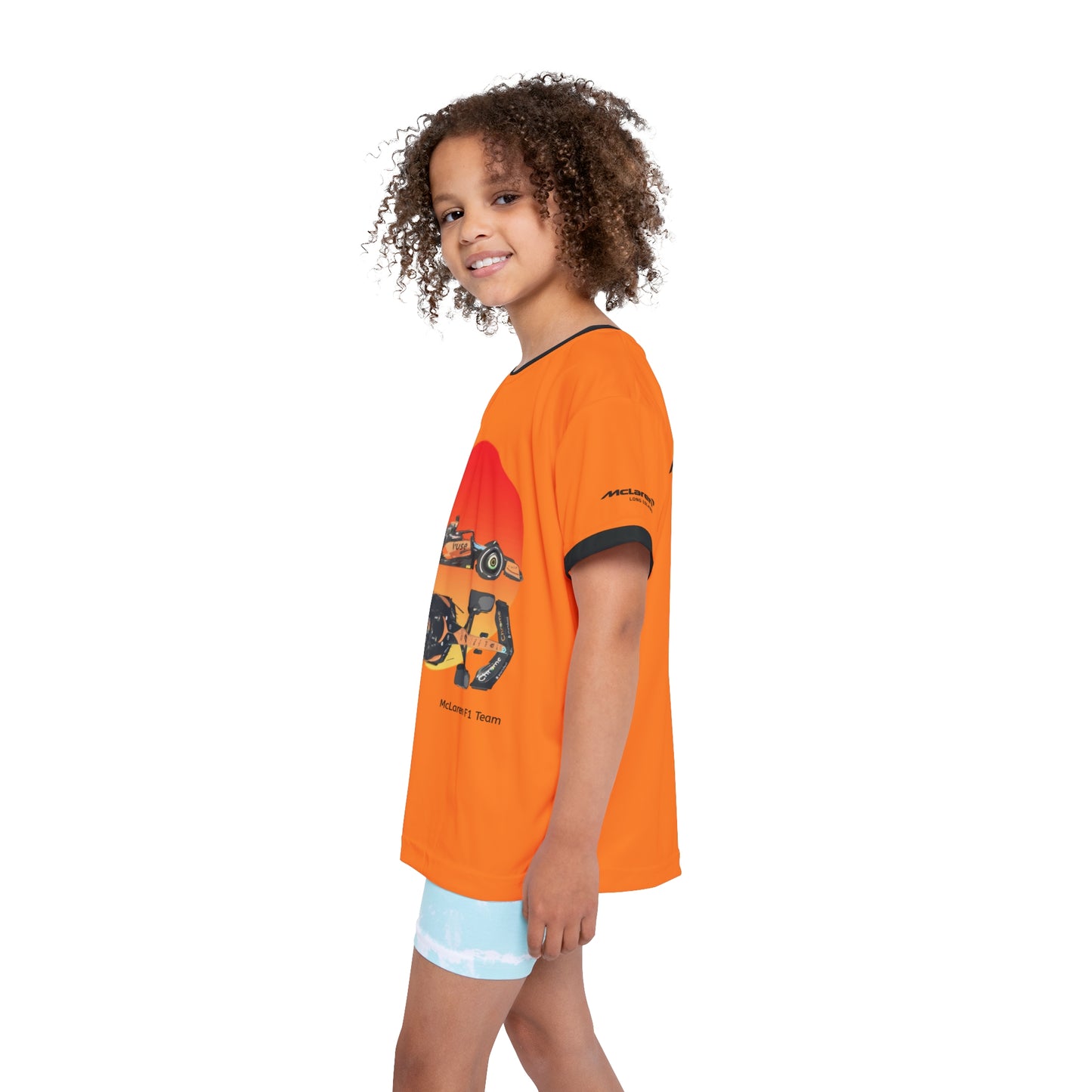 Kids Sports Jersey - McLaren Formula 1 inspired Design for Young Speed Enthusiasts