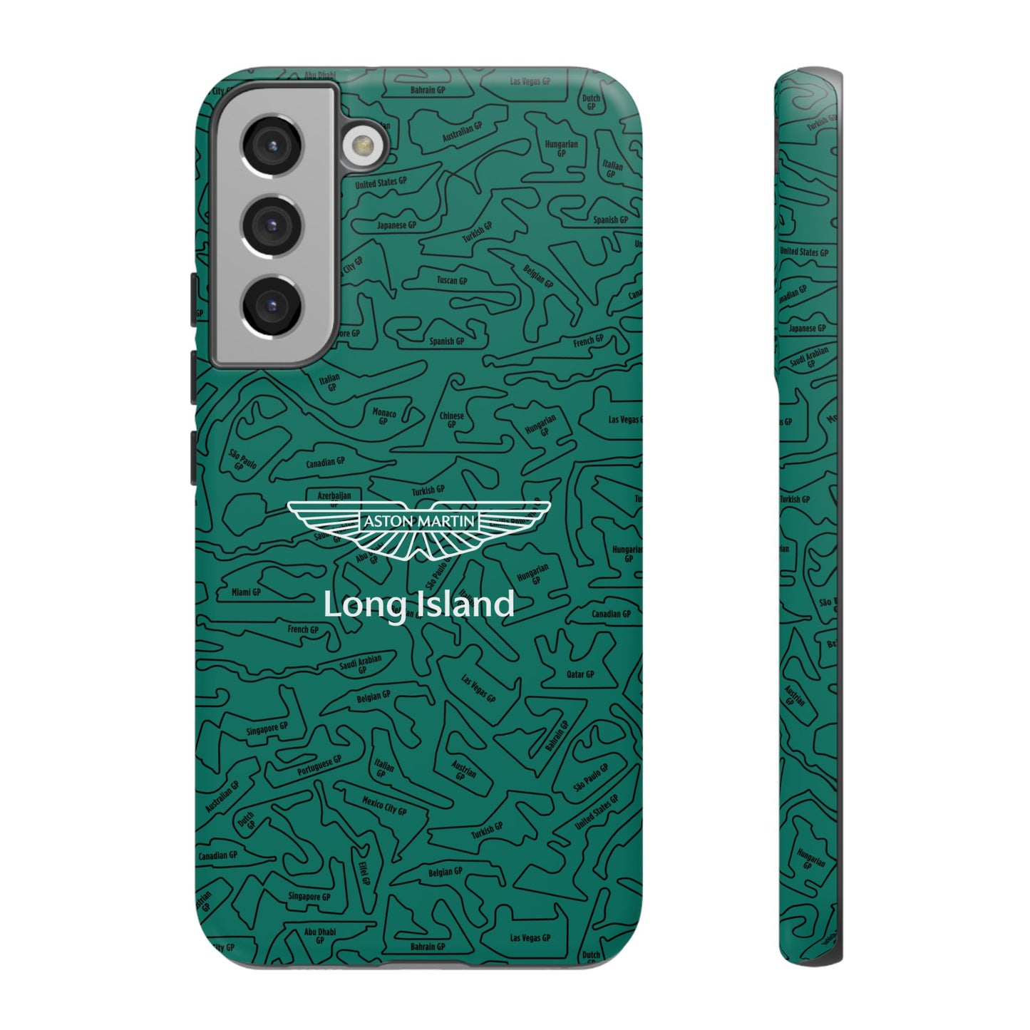 Aston Martin Long Island F1 race Track Inspired Impact-Resistant Phone Case